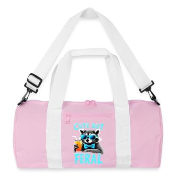 Raton laveur mignon, incroyablement charmant - Sac de sport recyclé - rose/blanc - Devant