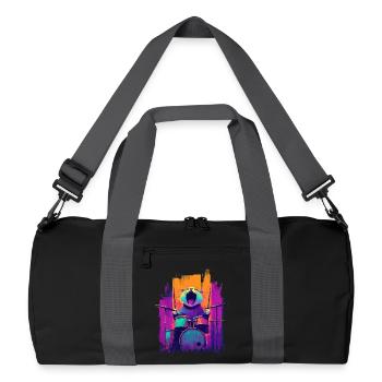 Wild Cat on the Drums - Motif for Rock Musicians - Recycled Duffel Bag - black/graphite grey - Front