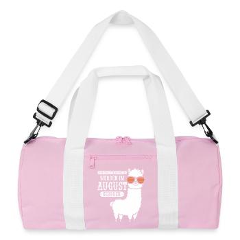 August Geburtstag Alpaka Spruch Lustig - Recycelte Duffel Bag - Rosa/Weiß - Vorne
