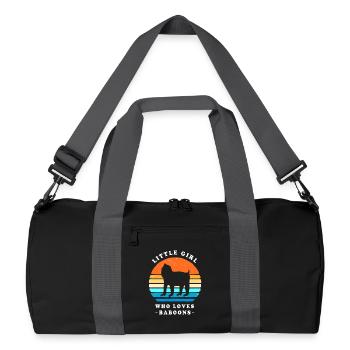 Pavian Primat Affe Affen Baboon - Recycelte Duffel Bag - Schwarz/Graphitgrau - Vorne