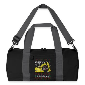 Creuser dans l’ouvrier du bâtiment excavateur de Noël laid - Sac de sport recyclé - noir/gris graphite - Devant