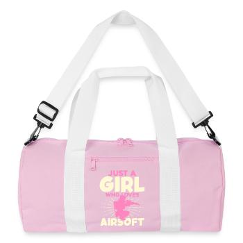 Juste une fille qui adore l’airsoft - Sac de sport recyclé - rose/blanc - Devant