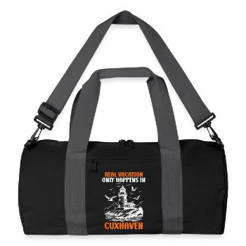 Mer du Nord LES VRAIES VACANCES NE SONT DISPONIBLES QU’À CUXHAVEN - Sac de sport recyclé - noir/gris graphite - Devant