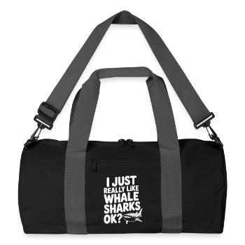 Ich mag Walhaie einfach wirklich sehr, okay? - Recycelte Duffel Bag - Schwarz/Graphitgrau - Vorne