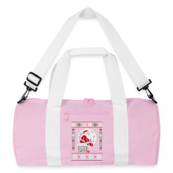 Noël Pixel Art Santa sur Cheminée - Sac de sport recyclé - rose/blanc - Devant