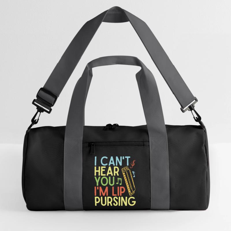 Funny Harmonica Player Lip Pursing Harmonica Recycelte Duffel Bag
