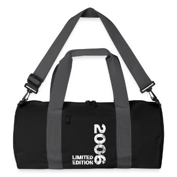 Anniversaire 2006 Né en 2006 Cadeau D'anniversaire - Sac de sport recyclé - noir/gris graphite - Devant