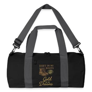 Gold Panning Hobby Gift Creek Pan - Recycled Duffel Bag - black/graphite grey - Front