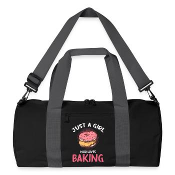 Juste une fille qui adore la pâtisserie - Sac de sport recyclé - noir/gris graphite - Devant