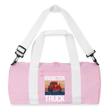 Monster Trucks are My Jam Vintage Retro Monster - Recycled Duffel Bag - pink/white - Front