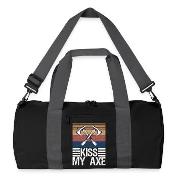 Lumberjack Axe Chop Wood Gift - Recycelte Duffel Bag - Schwarz/Graphitgrau - Vorne