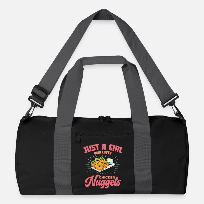 Mädchen liebt Chicken Nuggets Recycelte Duffel Bag