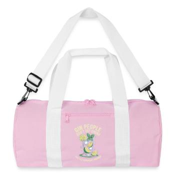 Les gens du gin ne s’enivrent pas pour s’enivrer et s’inspirent de la botanie - Sac de sport recyclé - rose/blanc - Devant