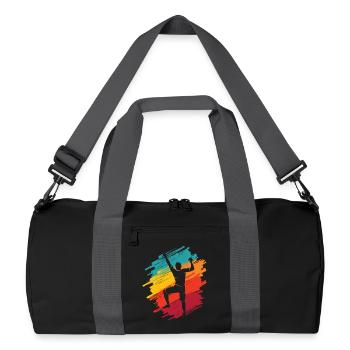 Klettern Berge Retro Kletterer Bouldern - Recycelte Duffel Bag - Schwarz/Graphitgrau - Vorne