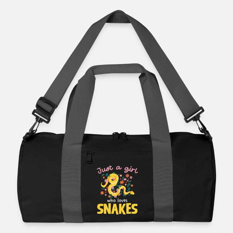 Nur ein Mädchen liebt Schlangen Recycelte Duffel Bag