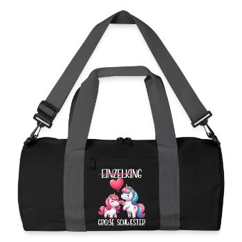 Big Sister Unicorn Lover Older Babe - Recycled Duffel Bag - black/graphite grey - Front