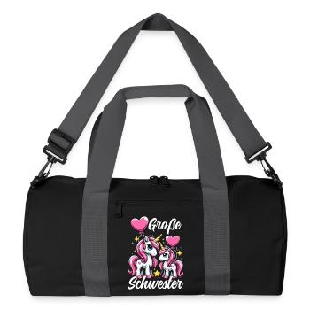 Big Sister Unicorn Lover Older Babe - Recycled Duffel Bag - black/graphite grey - Front