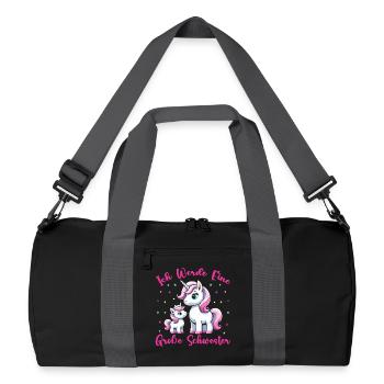 Big Sister Unicorn Lover Older Babe - Recycled Duffel Bag - black/graphite grey - Front