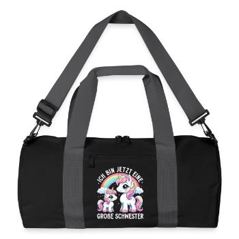 Big Sister Unicorn Lover Older Babe - Recycled Duffel Bag - black/graphite grey - Front