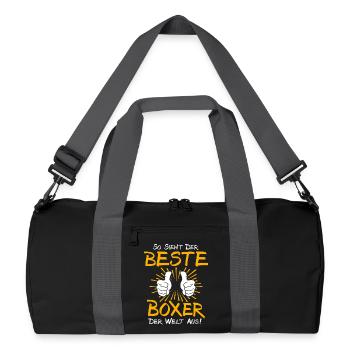Boxer Geschenkidee - Recycelte Duffel Bag - Schwarz/Graphitgrau - Vorne