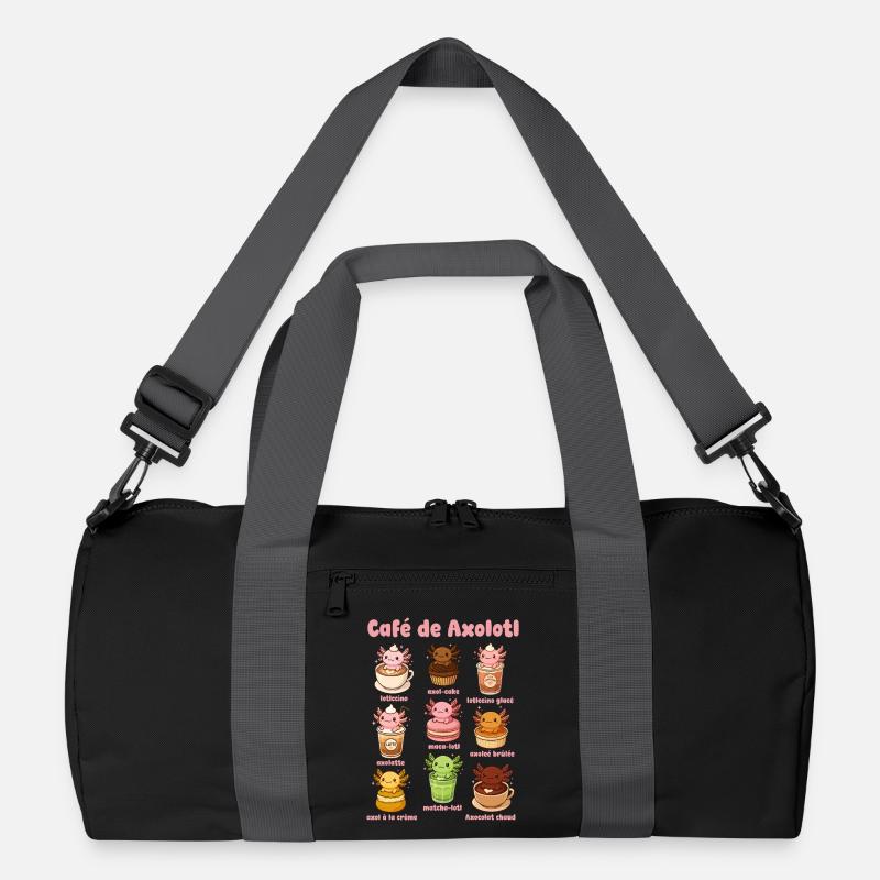 Café De Axolotl Cute Recycled Duffel Bag