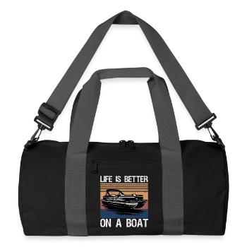 Boating Boat Captain Life is better on a boat - Recycelte Duffel Bag - Schwarz/Graphitgrau - Vorne
