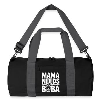 Mama Needs Boba - Recycled Duffel Bag - black/graphite grey - Front