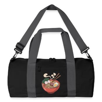 Ramen-Schüssel Nudeln und Ei - Recycelte Duffel Bag - Schwarz/Graphitgrau - Vorne