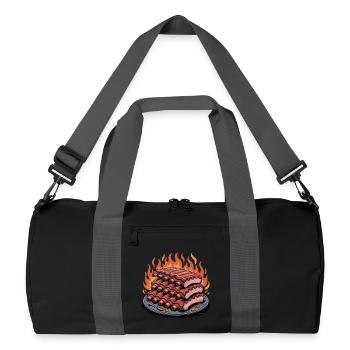Fire grilled rib platter - Recycled Duffel Bag - black/graphite grey - Front
