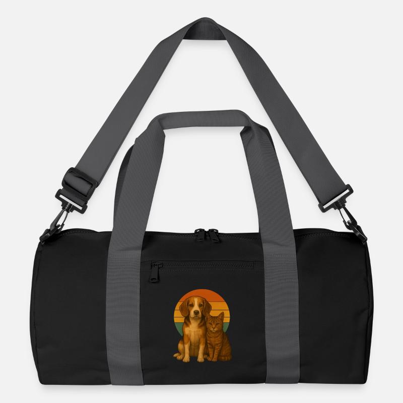 Beagle und Katze Recycelte Duffel Bag