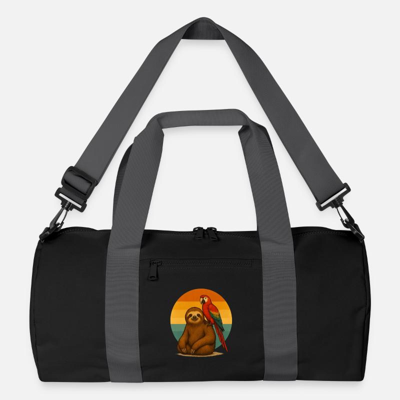Faultier und Papagei Recycelte Duffel Bag