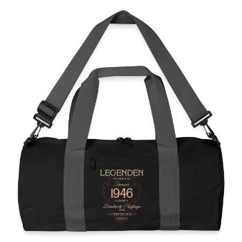 80th Birthday Legend January 1946 - Recycled Duffel Bag - black/graphite grey - Front