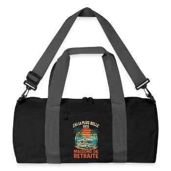 Maison de retraite camping car vintage - Sac de sport recyclé - noir/gris graphite - Devant