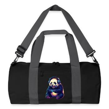 Parrot Gaming Animal Video Games Funny Parrot - Recycled Duffel Bag - black/graphite grey - Front