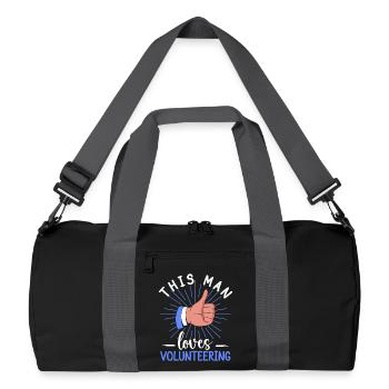 Appréciation du bénévolat Cet homme adore le bénévolat - Sac de sport recyclé - noir/gris graphite - Devant