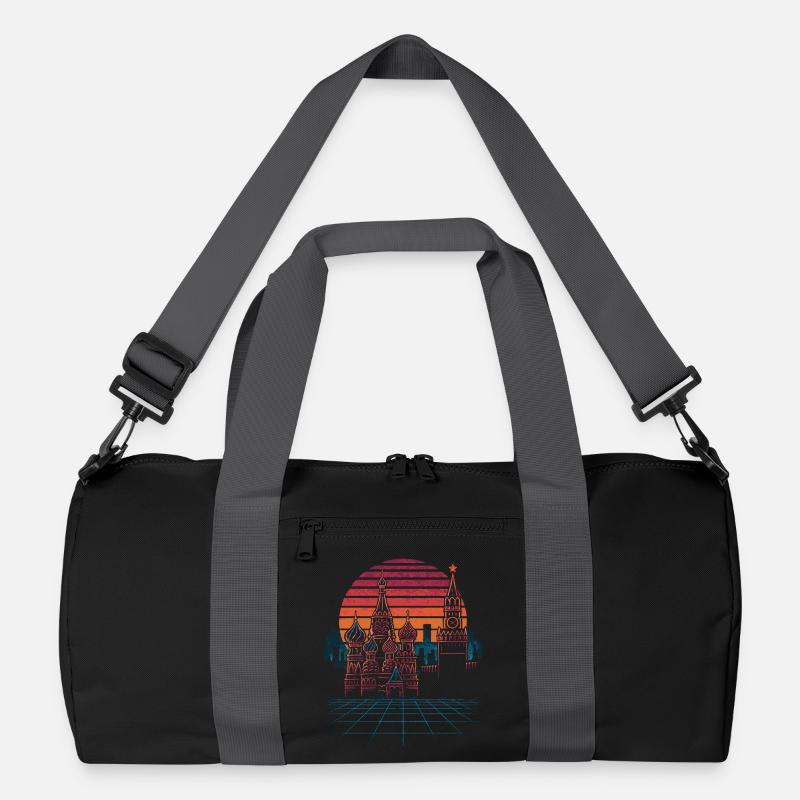 Neon Moskau Skyline Retro Recycelte Duffel Bag