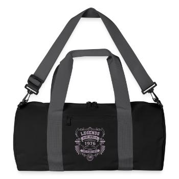 50th Birthday Vintage 1976 Vintage Western Laying - Recycled Duffel Bag - black/graphite grey - Front