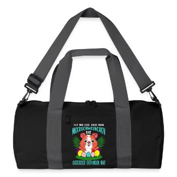 Meerschweinchen Ostereier Parade - Recycelte Duffel Bag - Schwarz/Graphitgrau - Vorne