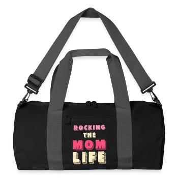 Rocking the Mom Life Shirt - Recycled Duffel Bag - black/graphite grey - Front