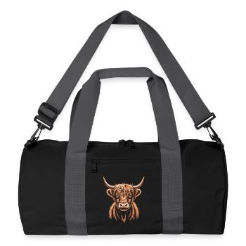 Schottisches Hochlandrind - Recycelte Duffel Bag - Schwarz/Graphitgrau - Vorne