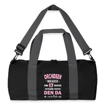 Mariage Orchidée 17e anniversaire de mariage Mariage - Sac de sport recyclé - noir/gris graphite - Devant