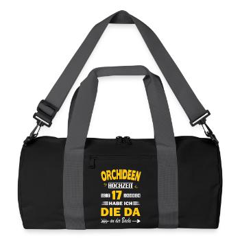 Mariage Orchidée 17e anniversaire de mariage Mariage - Sac de sport recyclé - noir/gris graphite - Devant