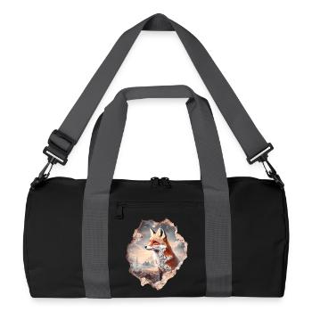 Fox and starry sky - Recycled Duffel Bag - black/graphite grey - Front