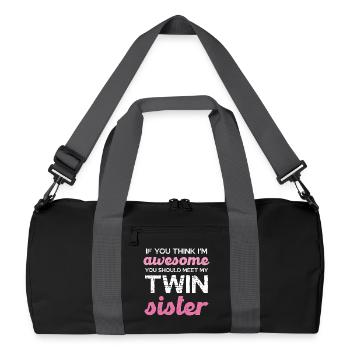 Sœur jumelle qui dit T-shirt - Sac de sport recyclé - noir/gris graphite - Devant