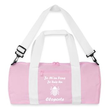cloporte_-11- - Recycelte Duffel Bag - Rosa/Weiß - Vorne