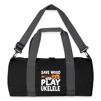 Hawaiian Ukulele Uke Save Wood - Recycelte Duffel Bag - Schwarz/Graphitgrau - Vorne