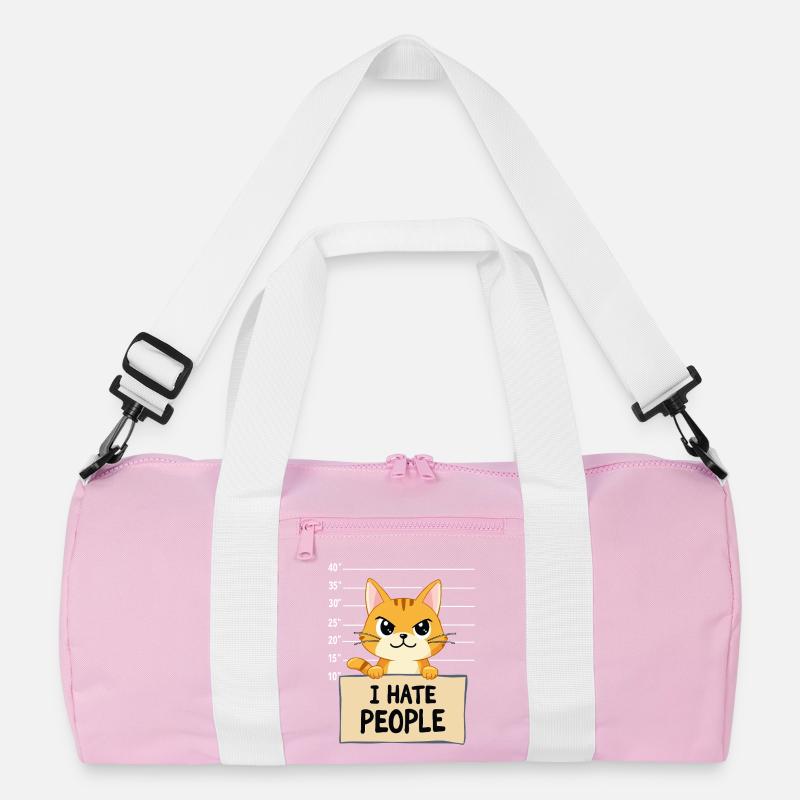 Griesgrämige Katze I Hate People Polizeifoto Recycelte Duffel Bag