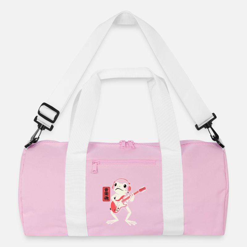 Frosch spielt E-Gitarre mit Kopfhörern Recycelte Duffel Bag