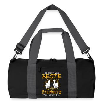 Idée de cadeau tailleur de pierre - Sac de sport recyclé - noir/gris graphite - Devant