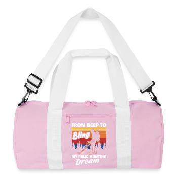 Recherche de reliques au détecteur de métaux - Sac de sport recyclé - rose/blanc - Devant